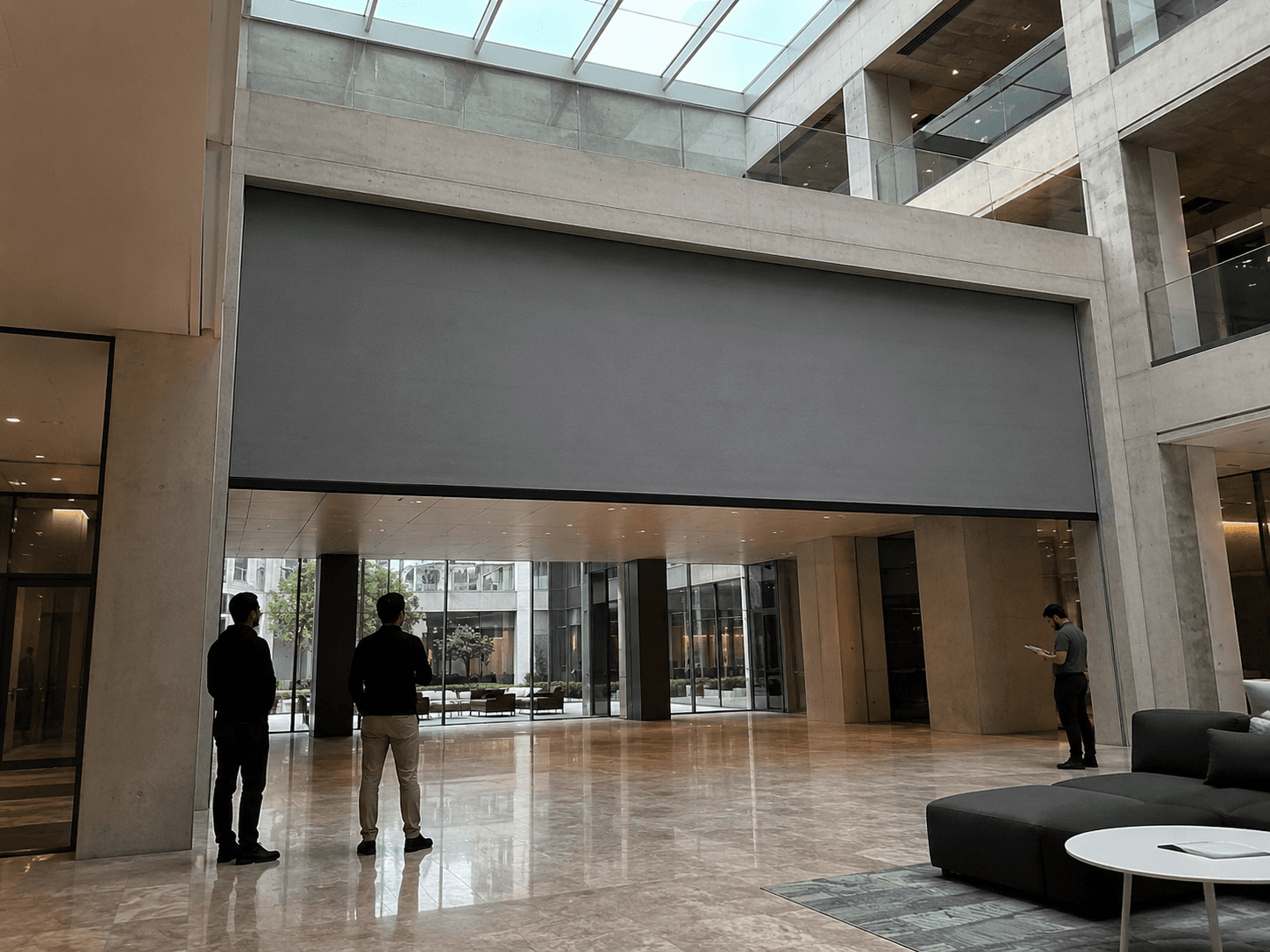 BÖLDT automatic fire curtain deployed across an opening