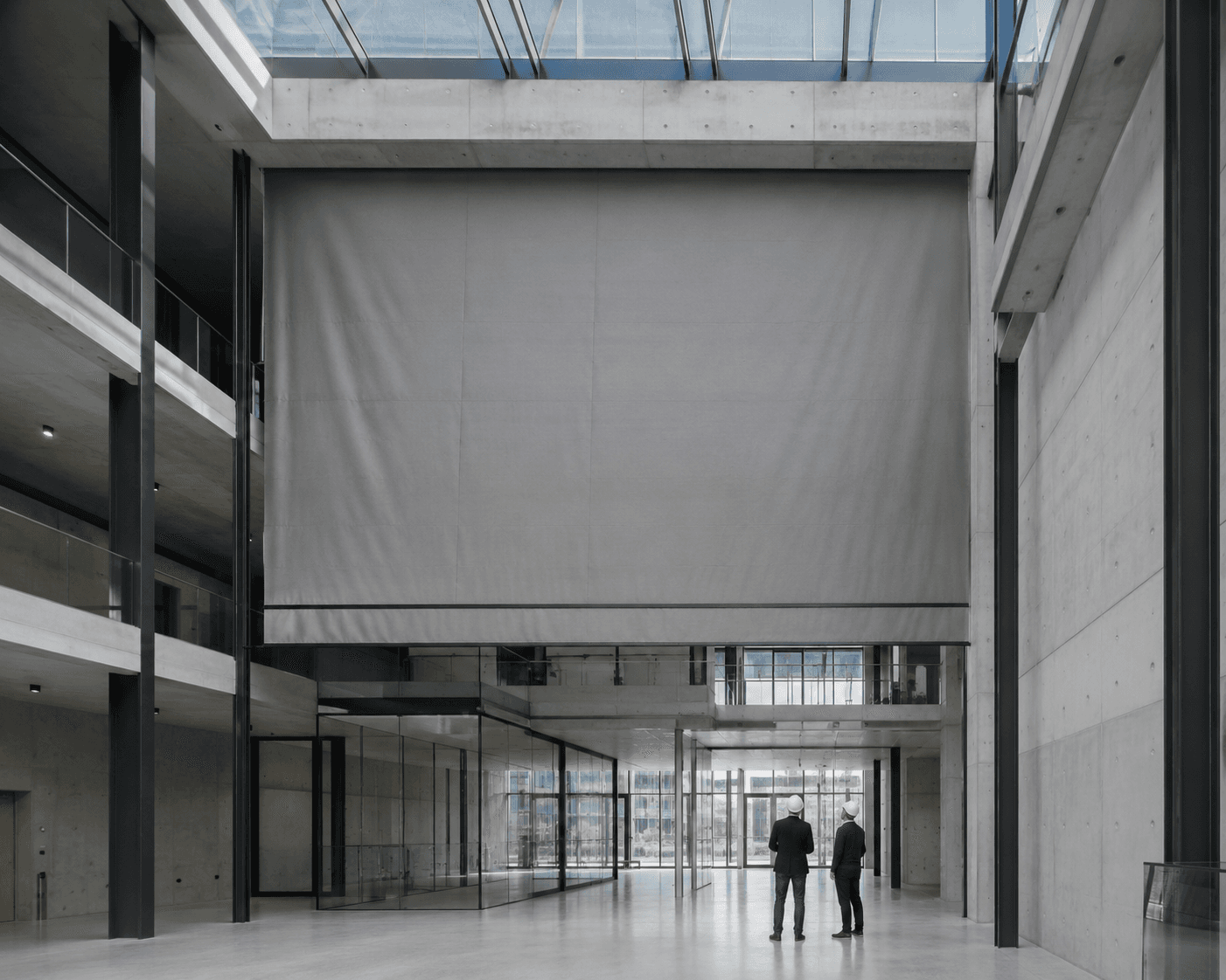 BÖLDT automatic fire curtain deployed across an opening